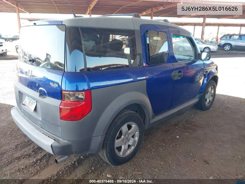 5J6YH286X5L016626 2005 Honda Element Ex