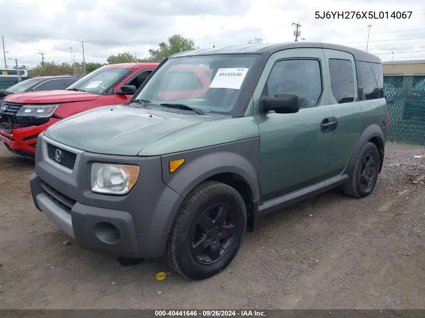 2005 Honda Element Ex VIN: 5J6YH276X5L014067 Lot: 40441646