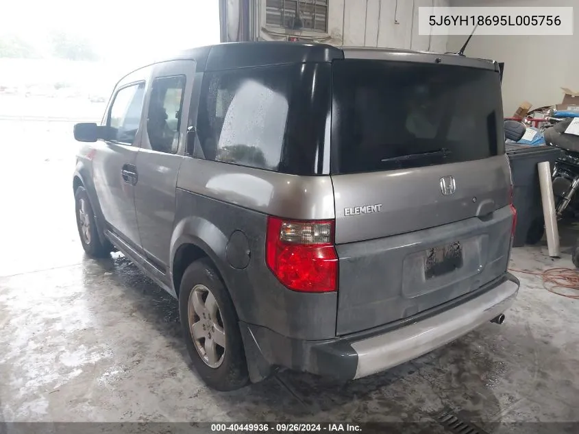 2005 Honda Element Ex VIN: 5J6YH18695L005756 Lot: 40449936