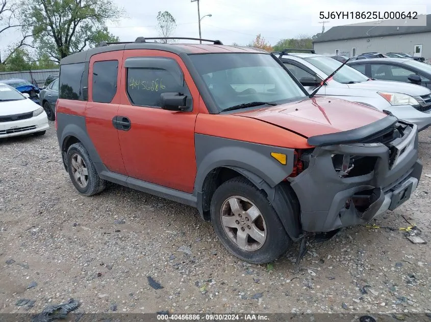 2005 Honda Element Ex VIN: 5J6YH18625L000642 Lot: 40456886