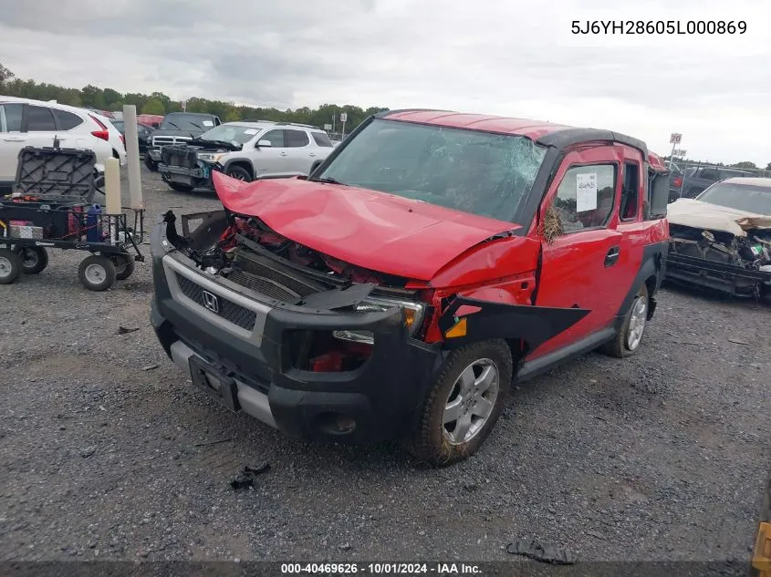 2005 Honda Element Ex VIN: 5J6YH28605L000869 Lot: 40469626