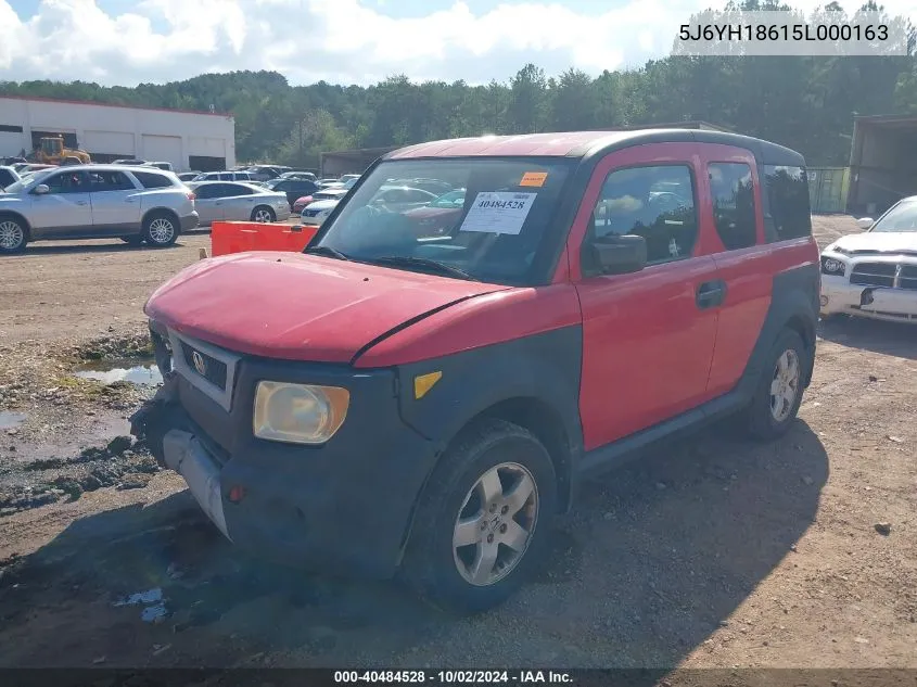 2005 Honda Element Ex VIN: 5J6YH18615L000163 Lot: 40484528