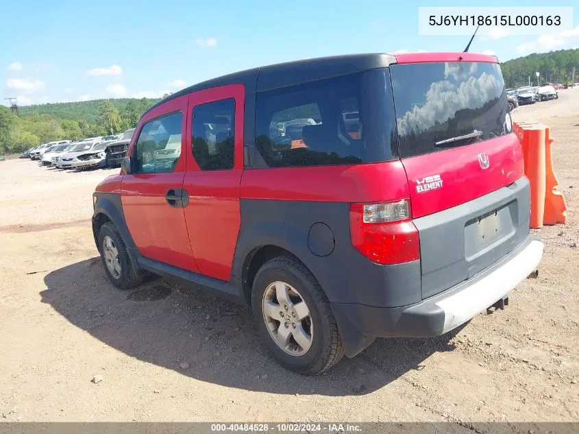 2005 Honda Element Ex VIN: 5J6YH18615L000163 Lot: 40484528