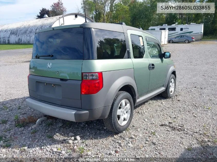 2005 Honda Element Ex VIN: 5J6YH28605L033855 Lot: 40485597