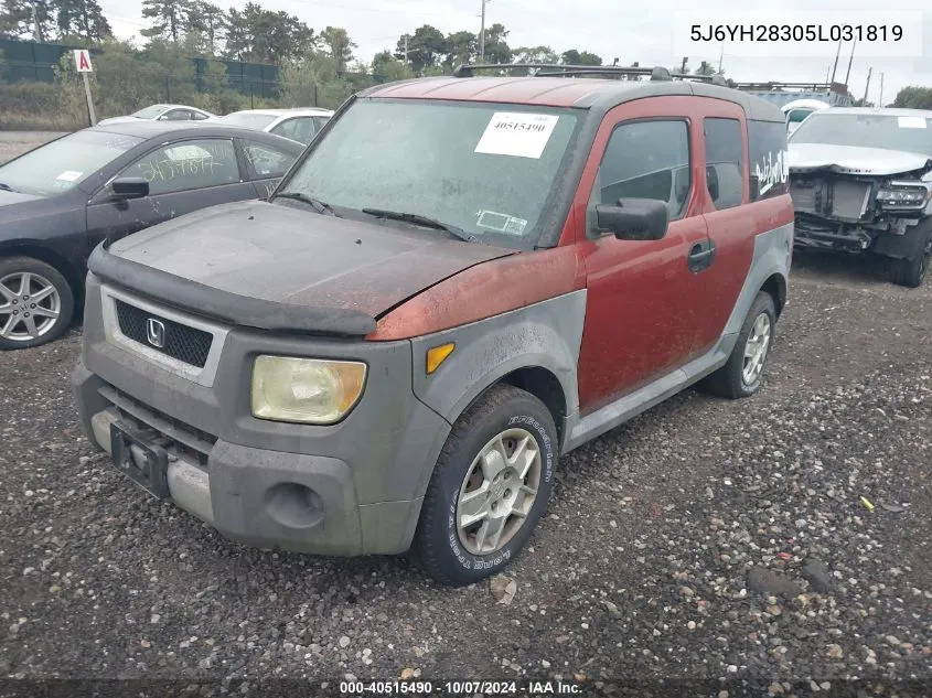 2005 Honda Element Lx VIN: 5J6YH28305L031819 Lot: 40515490