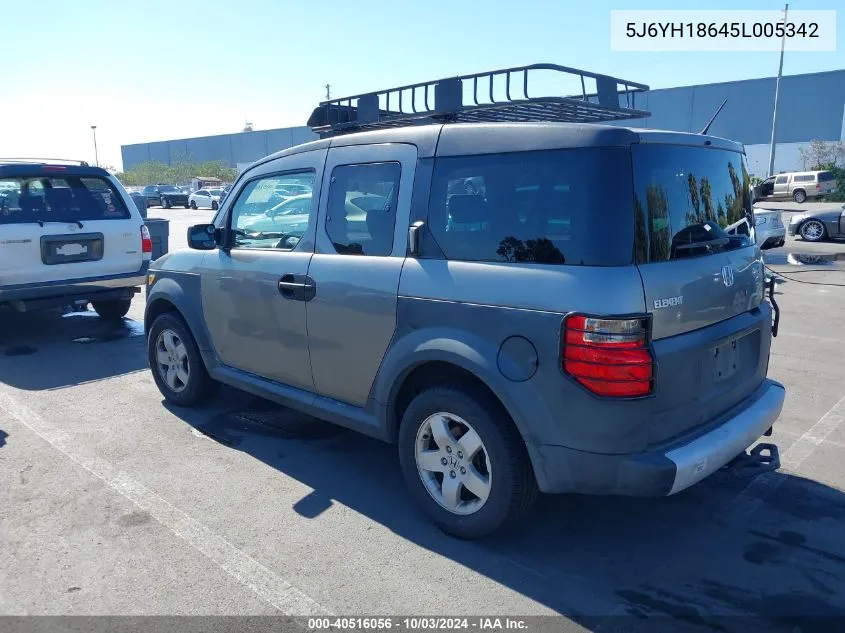 2005 Honda Element Ex VIN: 5J6YH18645L005342 Lot: 40516056