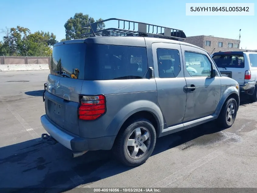 2005 Honda Element Ex VIN: 5J6YH18645L005342 Lot: 40516056