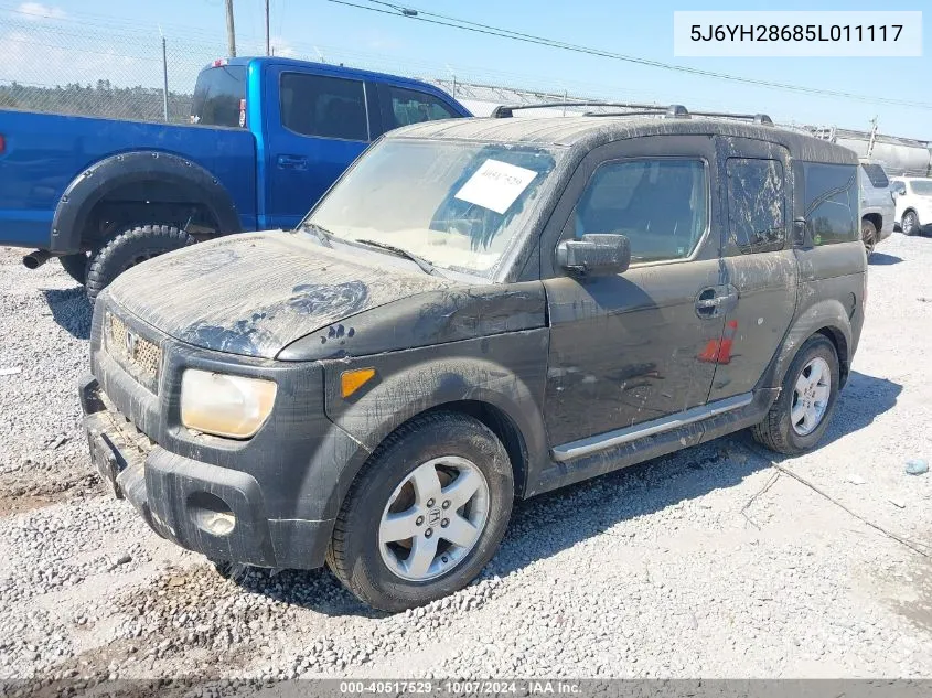 2005 Honda Element Ex VIN: 5J6YH28685L011117 Lot: 40517529