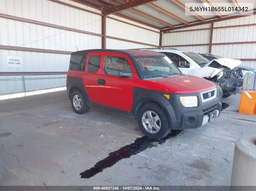 2005 Honda Element Ex VIN: 5J6YH18655L014342 Lot: 40537348