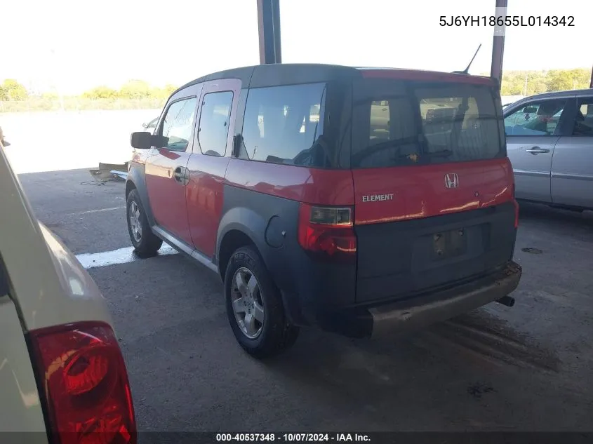 2005 Honda Element Ex VIN: 5J6YH18655L014342 Lot: 40537348