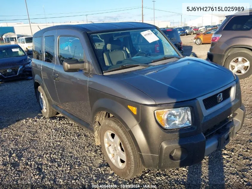 2005 Honda Element Ex VIN: 5J6YH27615L025989 Lot: 40548836