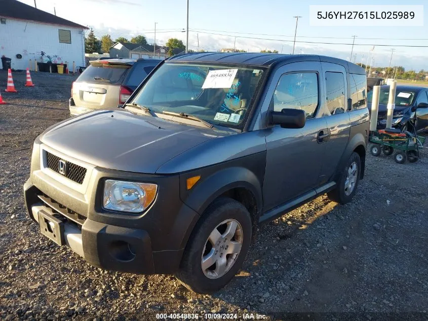 2005 Honda Element Ex VIN: 5J6YH27615L025989 Lot: 40548836