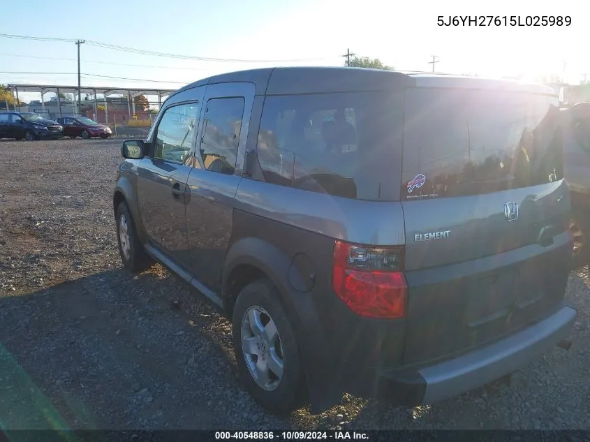 2005 Honda Element Ex VIN: 5J6YH27615L025989 Lot: 40548836