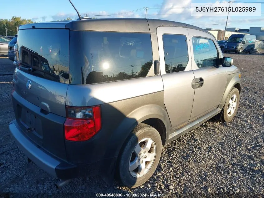 2005 Honda Element Ex VIN: 5J6YH27615L025989 Lot: 40548836