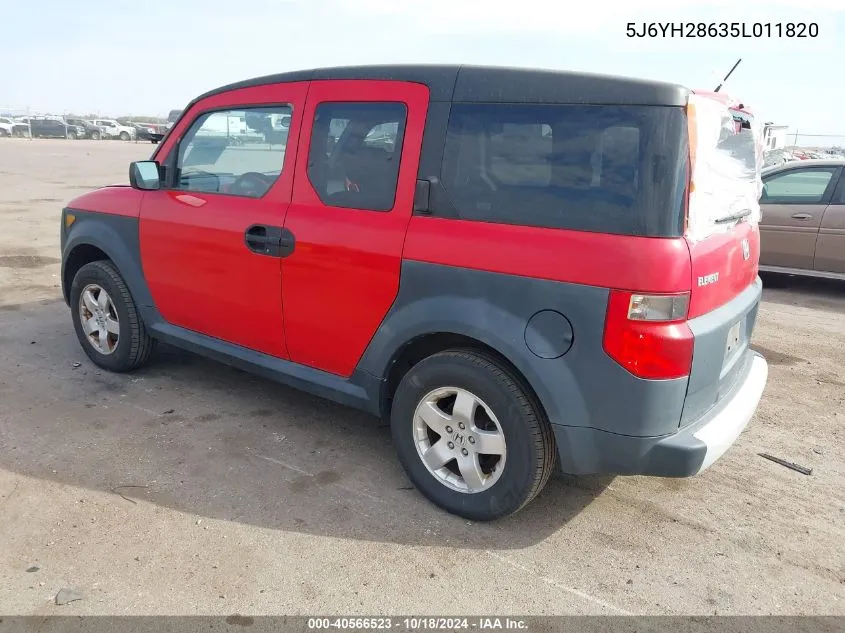 2005 Honda Element Ex VIN: 5J6YH28635L011820 Lot: 40566523