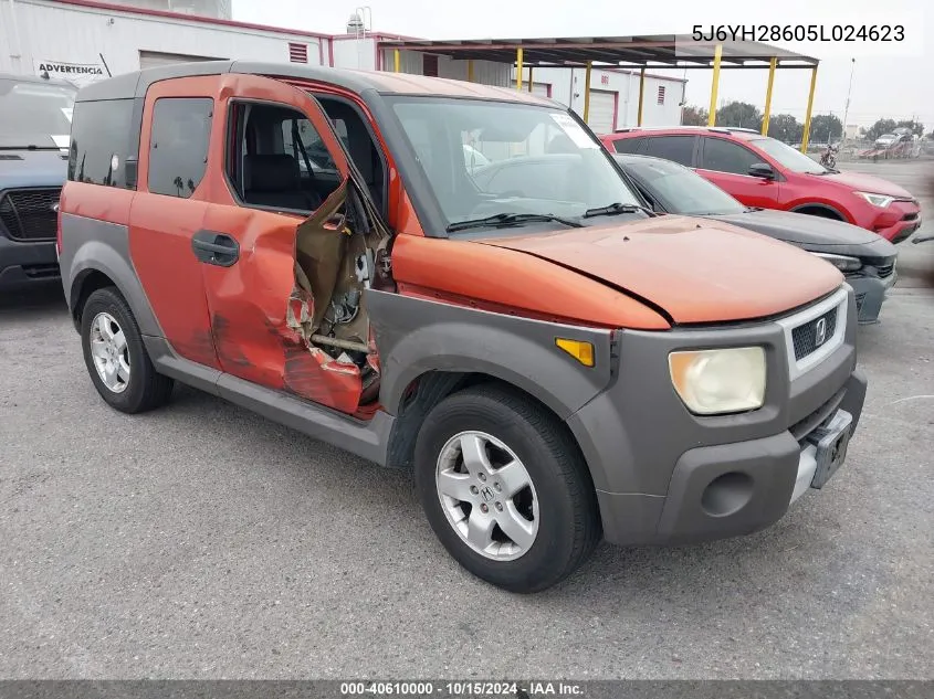 2005 Honda Element Ex VIN: 5J6YH28605L024623 Lot: 40610000