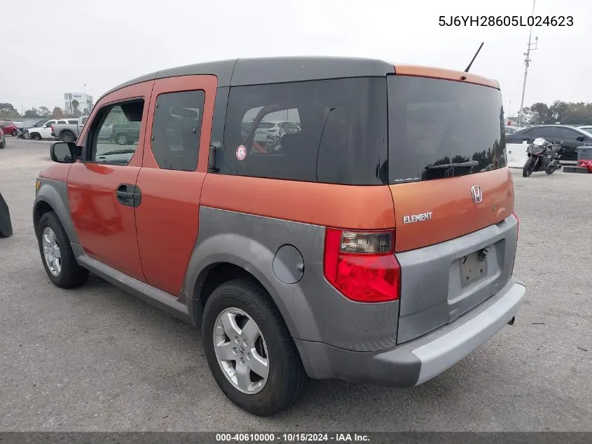 2005 Honda Element Ex VIN: 5J6YH28605L024623 Lot: 40610000