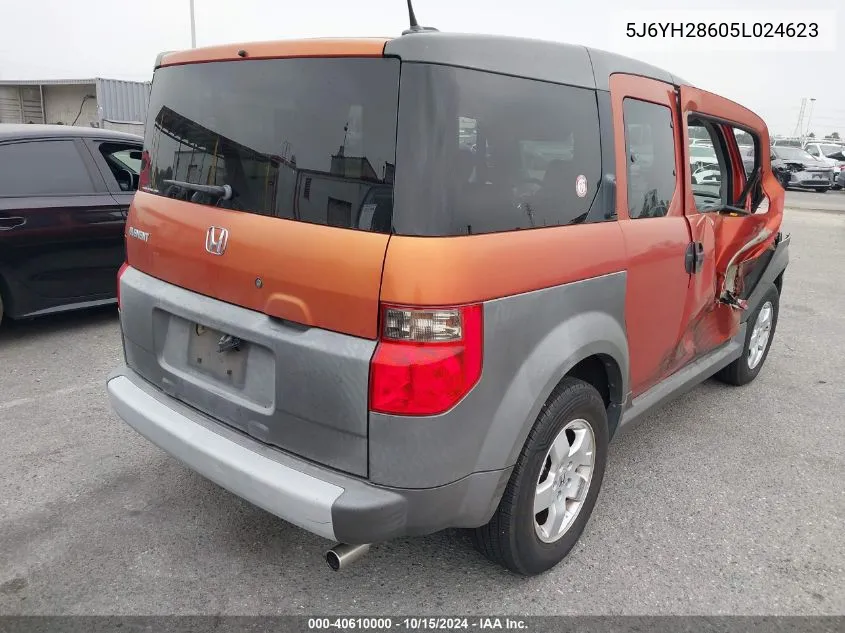 2005 Honda Element Ex VIN: 5J6YH28605L024623 Lot: 40610000