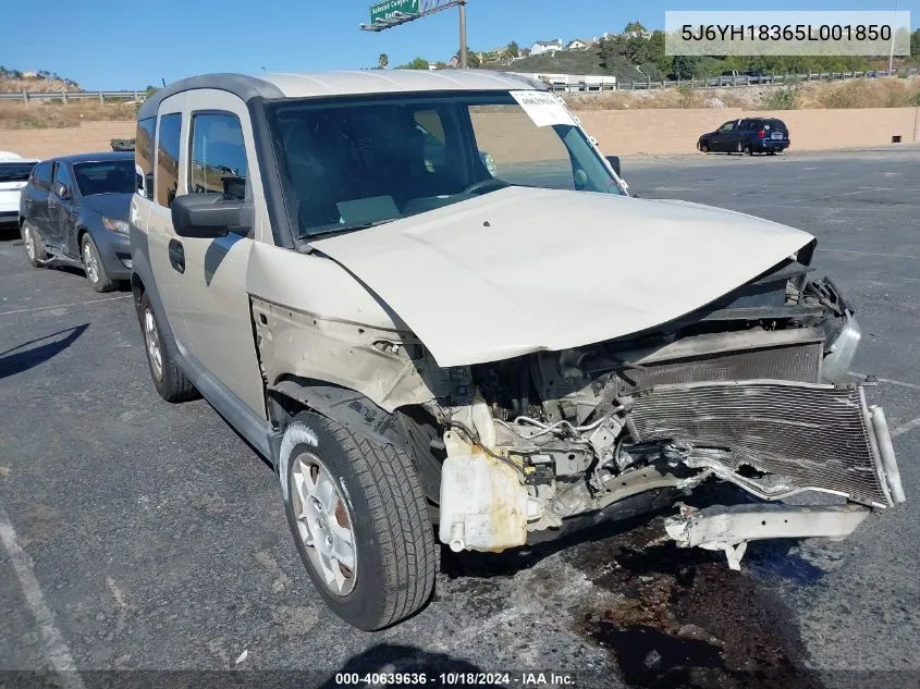 2005 Honda Element Lx VIN: 5J6YH18365L001850 Lot: 40639636