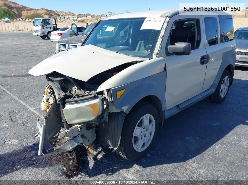 2005 Honda Element Lx VIN: 5J6YH18365L001850 Lot: 40639636