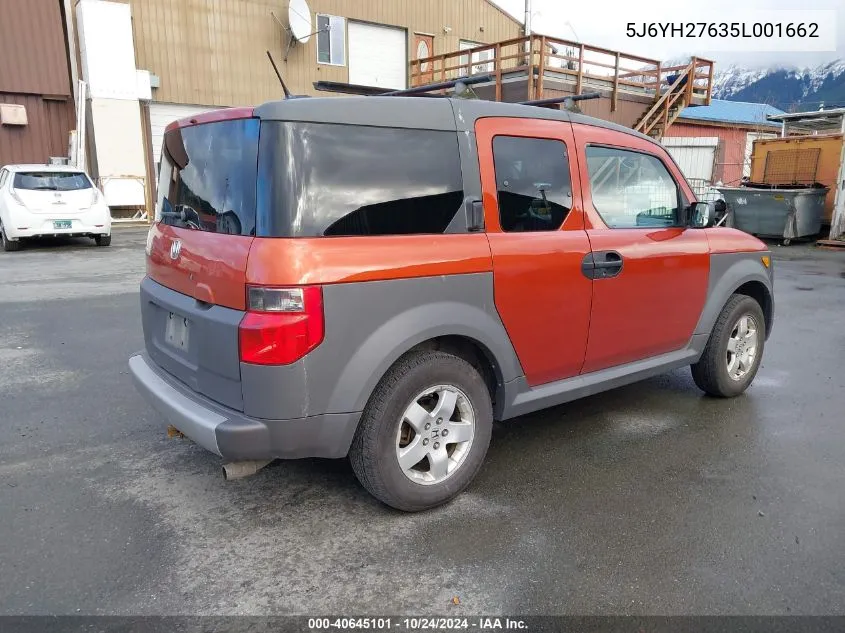 5J6YH27635L001662 2005 Honda Element Ex