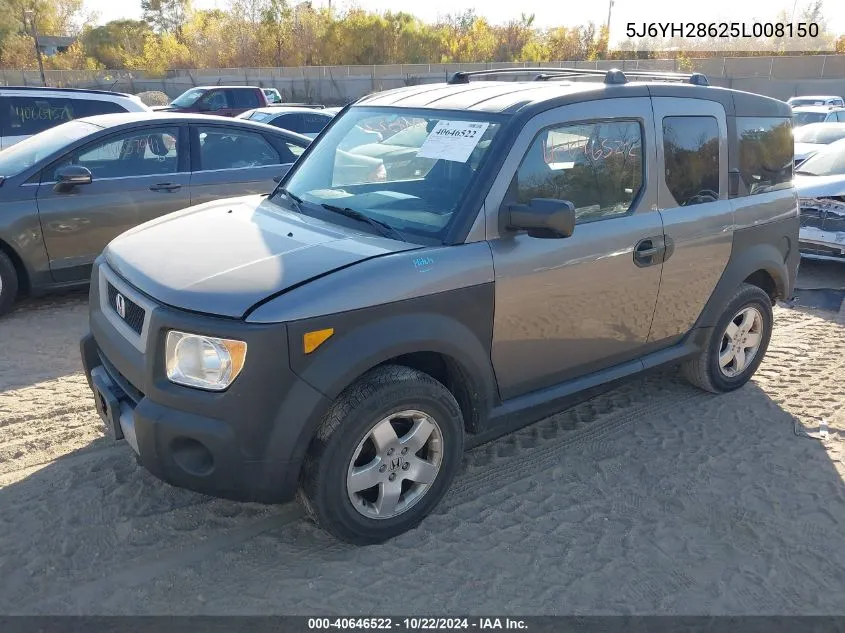 2005 Honda Element Ex VIN: 5J6YH28625L008150 Lot: 40646522