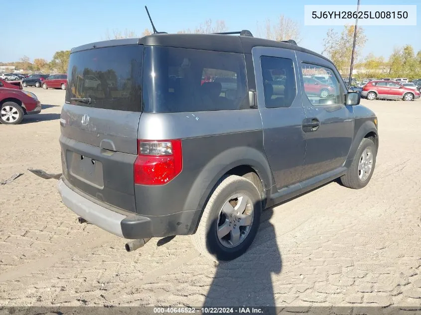 2005 Honda Element Ex VIN: 5J6YH28625L008150 Lot: 40646522