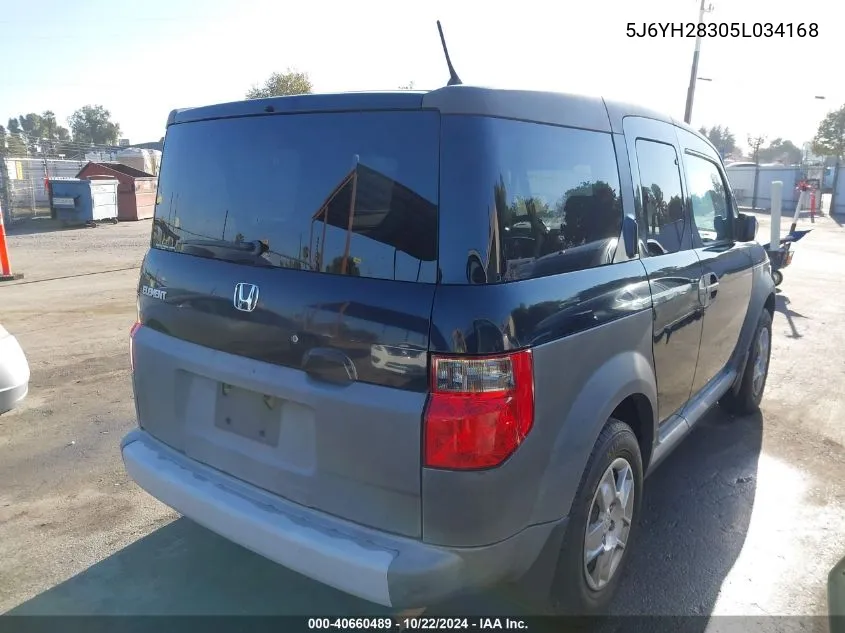 2005 Honda Element Lx VIN: 5J6YH28305L034168 Lot: 40660489