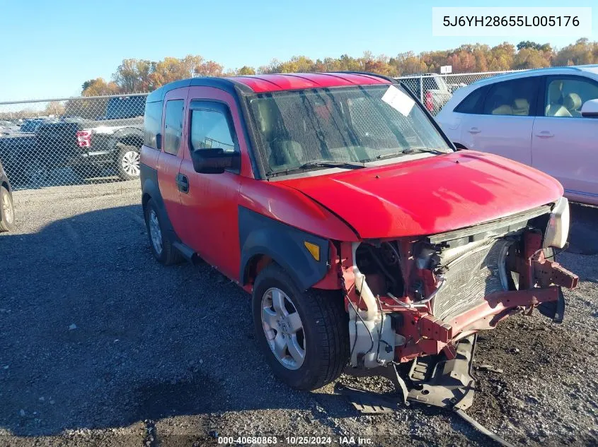 2005 Honda Element Ex VIN: 5J6YH28655L005176 Lot: 40680863