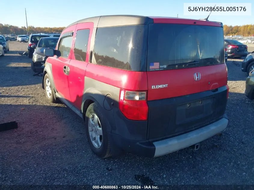 2005 Honda Element Ex VIN: 5J6YH28655L005176 Lot: 40680863