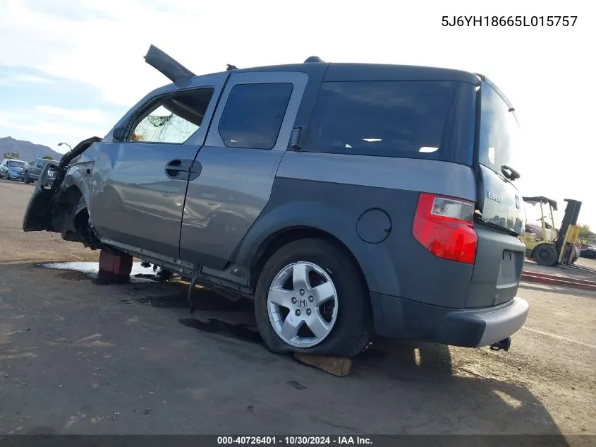 2005 Honda Element Ex VIN: 5J6YH18665L015757 Lot: 40726401