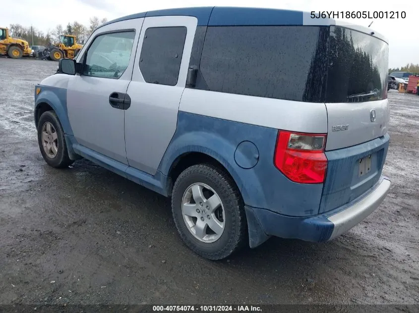 2005 Honda Element Ex VIN: 5J6YH18605L001210 Lot: 40754074