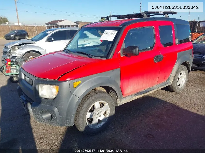 2005 Honda Element Ex VIN: 5J6YH28635L033042 Lot: 40762737