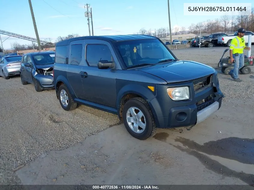 2005 Honda Element Ex VIN: 5J6YH28675L011464 Lot: 40772536