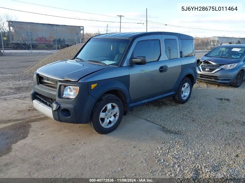 2005 Honda Element Ex VIN: 5J6YH28675L011464 Lot: 40772536