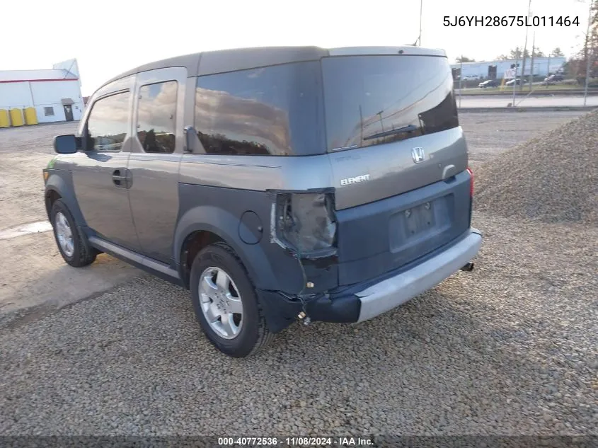 2005 Honda Element Ex VIN: 5J6YH28675L011464 Lot: 40772536