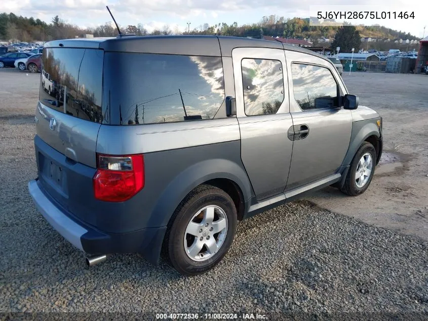 2005 Honda Element Ex VIN: 5J6YH28675L011464 Lot: 40772536