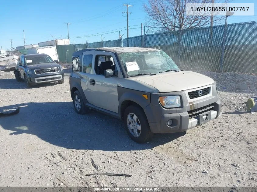 2005 Honda Element Ex VIN: 5J6YH28655L007767 Lot: 40810028