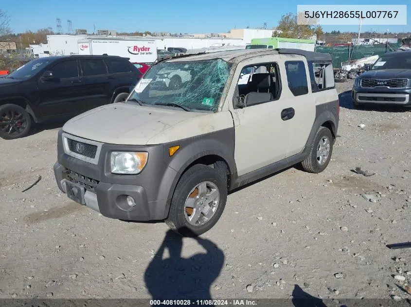 2005 Honda Element Ex VIN: 5J6YH28655L007767 Lot: 40810028