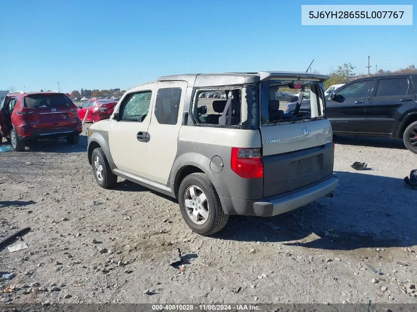 2005 Honda Element Ex VIN: 5J6YH28655L007767 Lot: 40810028