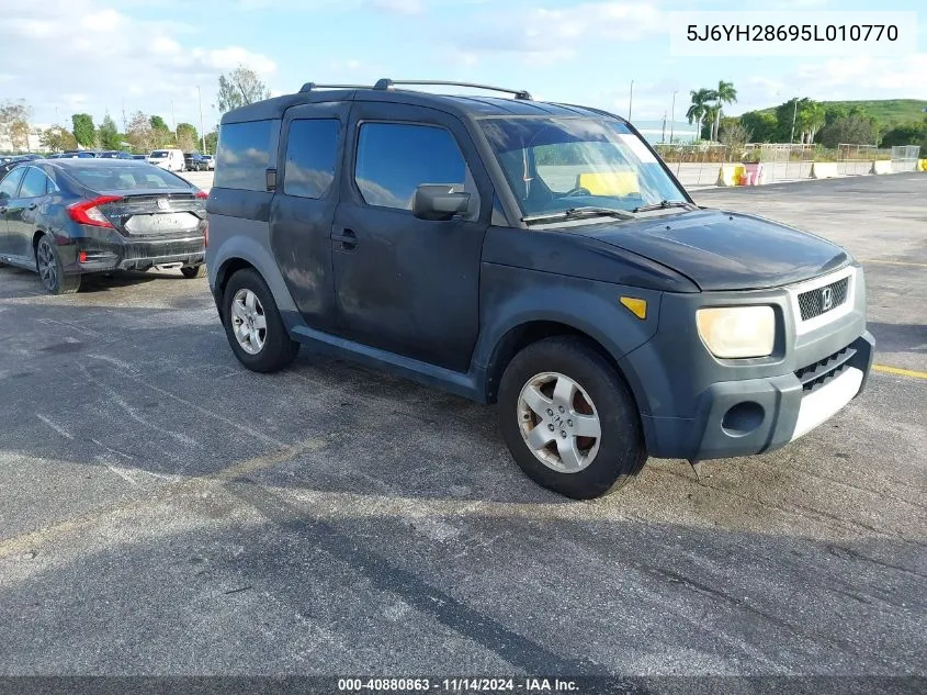 2005 Honda Element Ex VIN: 5J6YH28695L010770 Lot: 40880863