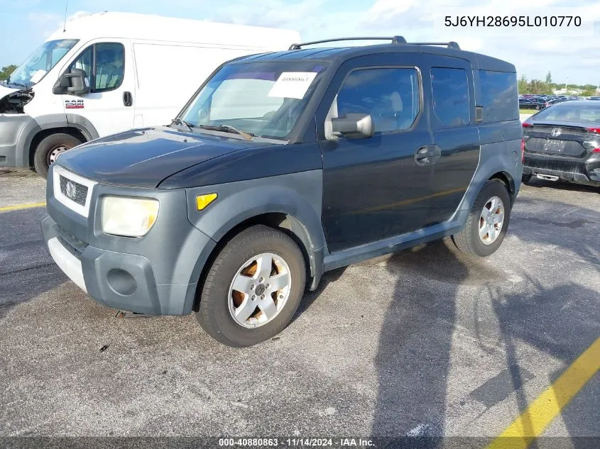 2005 Honda Element Ex VIN: 5J6YH28695L010770 Lot: 40880863