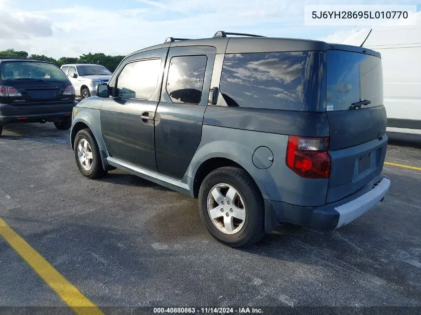 2005 Honda Element Ex VIN: 5J6YH28695L010770 Lot: 40880863