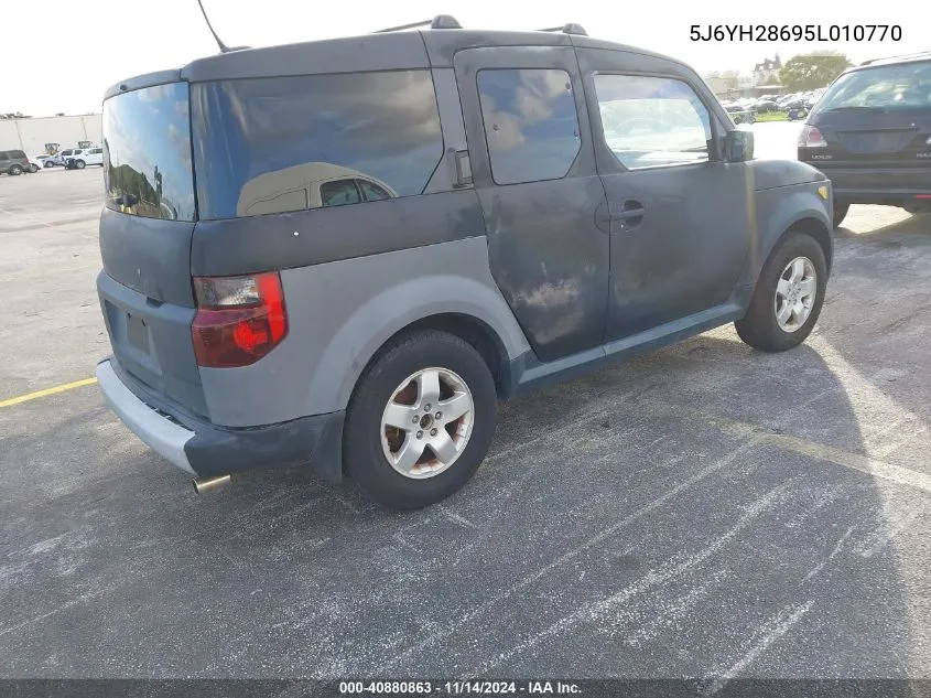 2005 Honda Element Ex VIN: 5J6YH28695L010770 Lot: 40880863