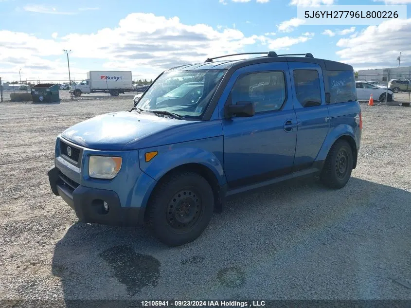 2006 Honda Element VIN: 5J6YH27796L800226 Lot: 12105941