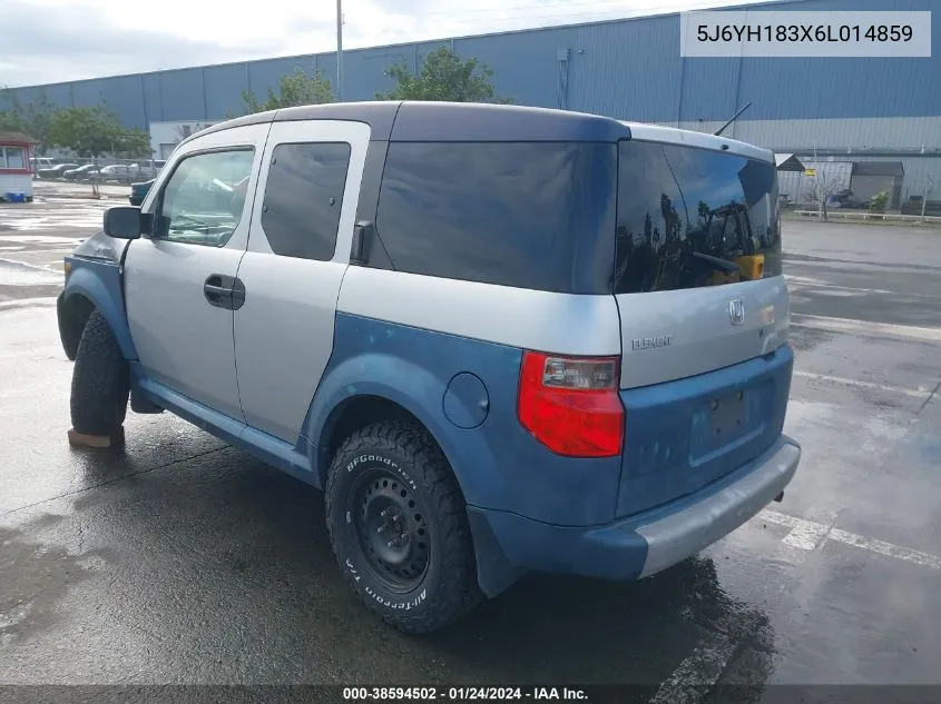 2006 Honda Element Lx VIN: 5J6YH183X6L014859 Lot: 38594502