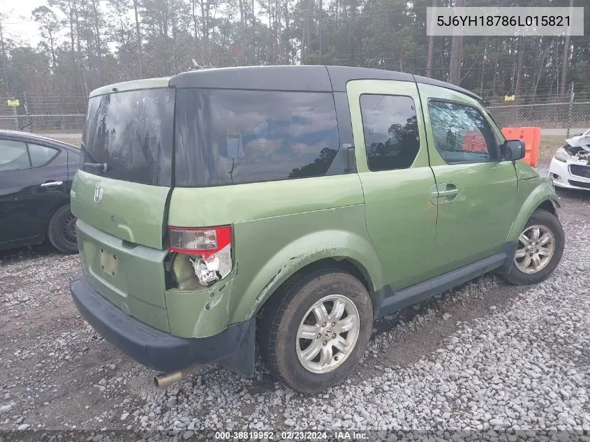 2006 Honda Element Ex-P VIN: 5J6YH18786L015821 Lot: 38819952