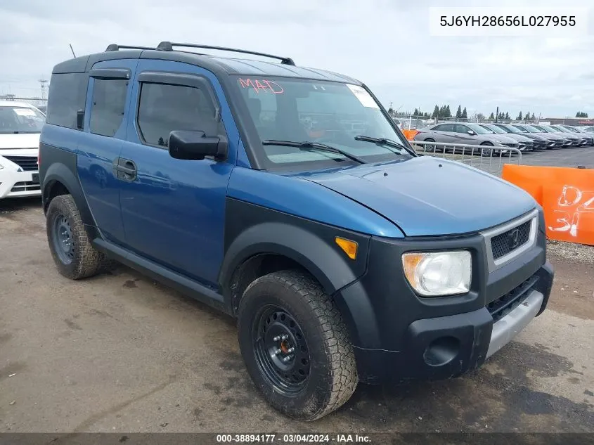 2006 Honda Element Ex VIN: 5J6YH28656L027955 Lot: 38894177