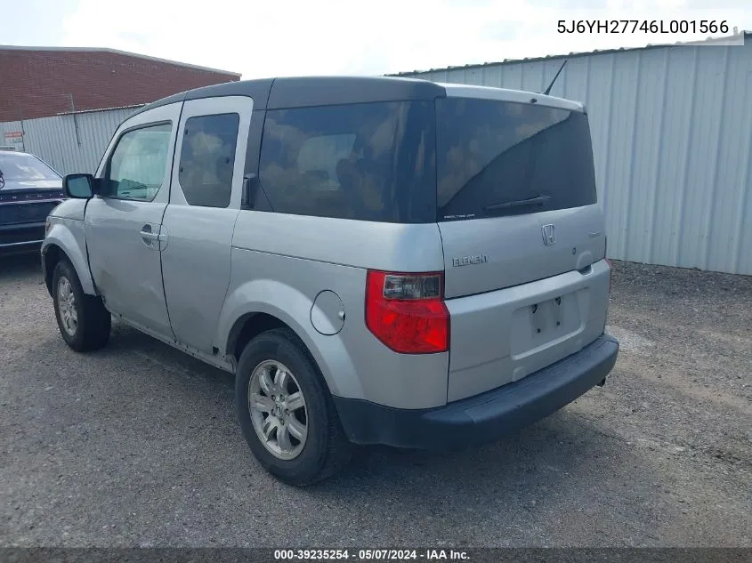 2006 Honda Element Ex-P VIN: 5J6YH27746L001566 Lot: 39235254