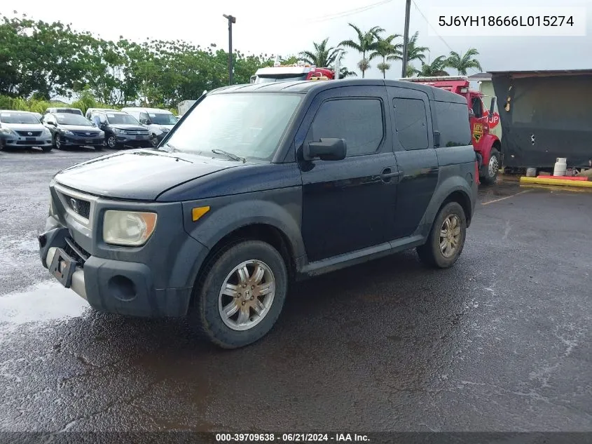 2006 Honda Element Ex VIN: 5J6YH18666L015274 Lot: 39709638